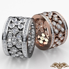 Round Princess Diamond Engagement Ring Women Wedding Band Platinum 950  (3.85Ct. tw.)