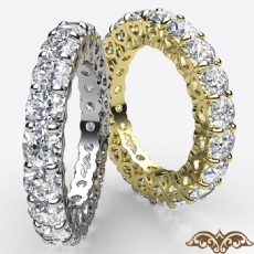 Prong Set Diamond Heart Eternity Wedding Ring 14k Gold Yellow Women's Band  (3Ct. tw.)