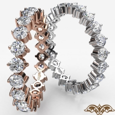 Round Prong Diamond Wedding Eternity Band Women's Ring in 14k Rose Gold  (1.4Ct. tw.)