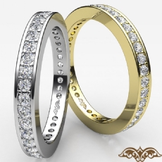 Classic Round Pave Diamond Wedding Band 14k Gold Yellow Women's Eternity Ring  (0.4Ct. tw.)