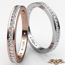 Women's Eternity Band Channel Set Diamond Engagement Ring Platinum 950  (0.7Ct. tw.)