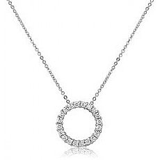 0.40Ct Round Diamond Circle of Life Pendant 14k White Gold