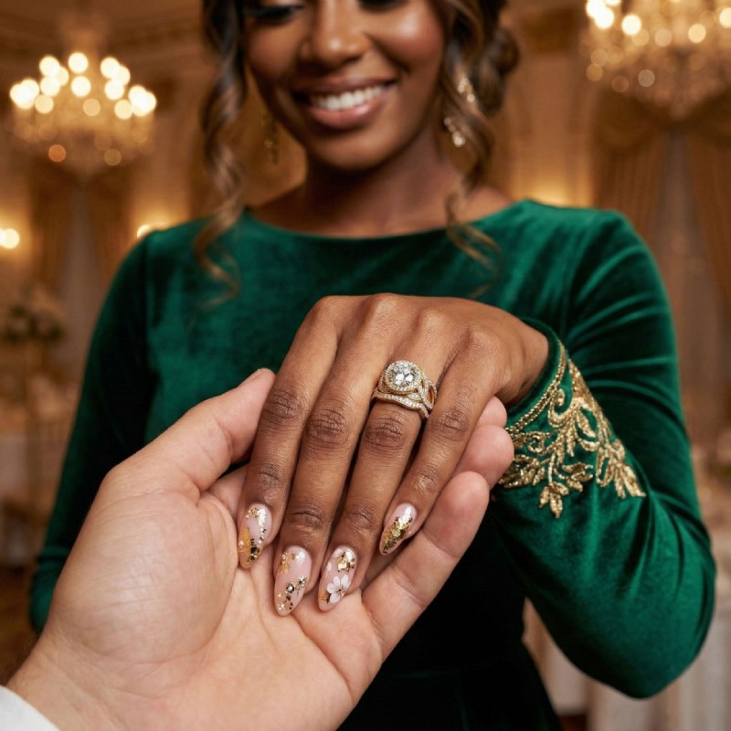 Twisted Halo Bridal Set diamond Ring 14k Gold Yellow