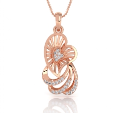 Lab Grown Diamond Heart Love Pendant 18k Rose Gold Valentine Jewelry  (0.11Ct. tw.)