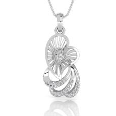 Lab Grown Diamond Heart Love Pendant 18k Gold White Valentine Jewelry  (0.11Ct. tw.)