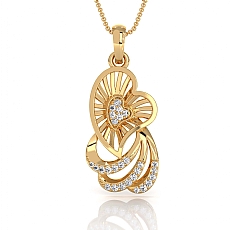 Lab Grown Diamond Heart Love Pendant 14k Gold Yellow Valentine Jewelry  (0.11Ct. tw.)