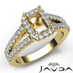 Gorgeous Halo Prong Diamond Engagement Emerald Semi Mount Ring 14k Yellow Gold 0.75Ct - javda.com 