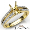 Diamond Engagement Split Shank Setting Emerald Semi Mount Ring 14k Yellow Gold 0.65Ct - javda.com 