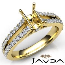 Diamond Engagement Split Shank Setting Emerald Semi Mount Ring 14k Gold Yellow  (0.65Ct. tw.)