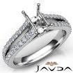 Diamond Engagement Split Shank Setting Emerald Semi Mount Ring 14k White Gold 0.65Ct - javda.com 