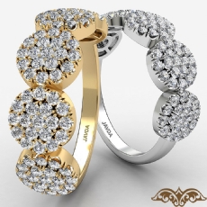 U Split Pave Cluster Round Diamond Women's Fashion Ring 14k Gold Yellow  (0.4Ct. tw.)