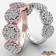 U Split Pave Cluster Round Diamond Women's Fashion Ring 18k Rose Gold  (0.4Ct. tw.)