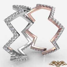 Zigzag Style Round Diamond Eternity Women's Wedding Band 18k Rose Gold  (0.3Ct. tw.)