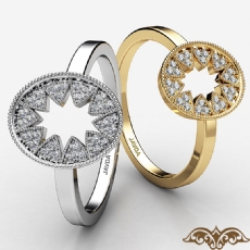 Victorian Starburst Round Diamond Women's Fashion Ring 14k White Gold 0.15 Ct