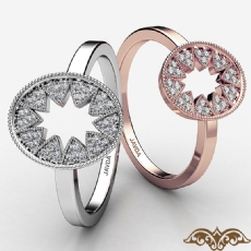 Victorian Starburst Round Diamond Women's Fashion Ring 18k Rose Gold  (0.15Ct. tw.)