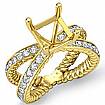 1.02Ct Princess Diamond Antique Anniversary Ring Setting 14k Gold Yellow Semi Mount