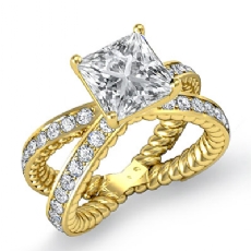 Rope Style Cross Shank 4 Prong diamond Hot Deals 18k Gold Yellow