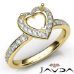 Diamond Engagement Halo Pave Setting Heart Semi Mount Ring 18k Yellow Gold 0.45Ct - javda.com 