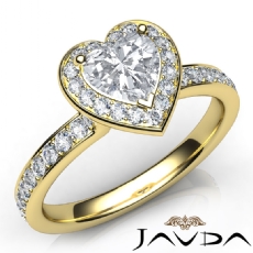 Micropave Halo Tall Cathedral diamond Ring 14k Gold Yellow