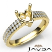 U Shape Prong Setting Diamond Engagement Heart Semi Mount Ring 18k Yellow Gold 0.5Ct - javda.com 