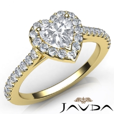 High Quality French Pave Halo diamond Ring 14k Gold Yellow