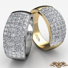 2.20 CT Princess Diamond Mens Wedding Band White Gold