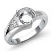 0.05Ct Diamond Solitaire Style Semi Mount Engagement Ring Platinum 950 - javda.com 