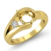 0.05Ct Diamond Solitaire Style Semi Mount Engagement Ring 14k Yellow Gold - javda.com 