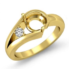 Diamond Solitaire Style Semi Mount Engagement Ring 18k Gold Yellow (0.05Ct. tw.)