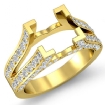 1Ct Diamond Princess Semi Mount Engagement Split Shank Ring Setting 14k Yellow Gold - javda.com 