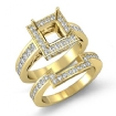 1.4Ct Diamond Engagement Bridal Setting Ring 14k Yellow Gold Princess Semi Mount - javda.com 