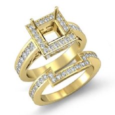Diamond Engagement Bridal Setting Ring 18k Gold Yellow Princess Semi Mount (1.4Ct. tw.)