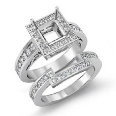 1.4Ct Diamond Engagement Bridal Setting Ring 14K White Gold Princess Semi Mount
