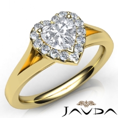French Set Halo Split Shank diamond Ring 14k Gold Yellow