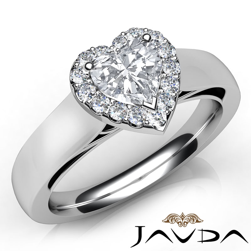 Halo Cathedral Wide Shank diamond Ring 14k Gold White