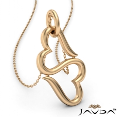 Infinity Style Double Open Heart Pendant Necklace 1.5 Gram 14k Yellow Gold 18 Inch Chain