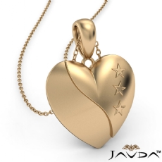 Filled Tiny Heart Pendant Necklace 14k Yellow Gold 2.5 Gram 18 Inch Rolo Chain