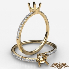 U Cut Pave Bypass Round Diamond Women's Fashion Ring in 18k Gold Yellow  (0.15Ct. tw.)