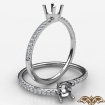 U Cut Pave Bypass Round Diamond Women's Fashion Ring in Platinum 950 0.15Ct - javda.com 