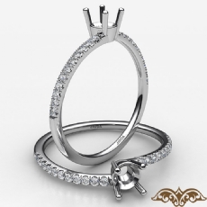 U Cut Pave Bypass Round Diamond Women's Fashion Ring in 14k White Gold 0.15 Ct