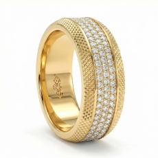 Comfort Fit Diamond Cuts Mens Eternity Wedding Band in 14k Gold Yellow  (1.2Ct. tw.)