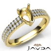 U Shape Prong Setting Diamond Engagement Pear Semi Mount Ring 18k Yellow Gold 0.5Ct - javda.com 