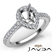 Diamond Engagement Pear Semi Mount Shared Prong Setting Ring 14k White Gold 0.8Ct - javda.com 