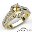 Gorgeous Halo Prong Diamond Engagement Pear Semi Mount Ring 18k Yellow Gold 0.75Ct - javda.com 
