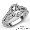 Gorgeous Halo Prong Diamond Engagement Pear Semi Mount Ring 18k White Gold 0.75Ct - javda.com 