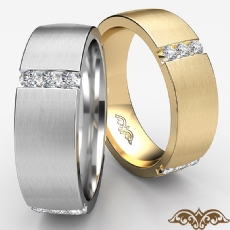 Matte Men's Channel Diamond Eternity Wedding Band 14k Gold Yellow  (0.25Ct. tw.)