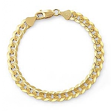 14k Yellow Gold Men Solid Cuban Bracelet (8.2mm,8.50
