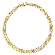 14k Yellow Gold Men Solid Cuban Bracelet (4.8mm,7