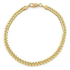 14k Yellow Gold Men Solid Cuban Bracelet (4.0mm,7