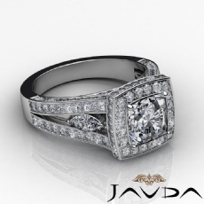 Circa Halo Sidestone Pave diamond Ring Platinum 950